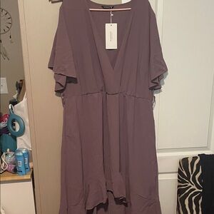 BloomChic Mauve V-Neck Dress